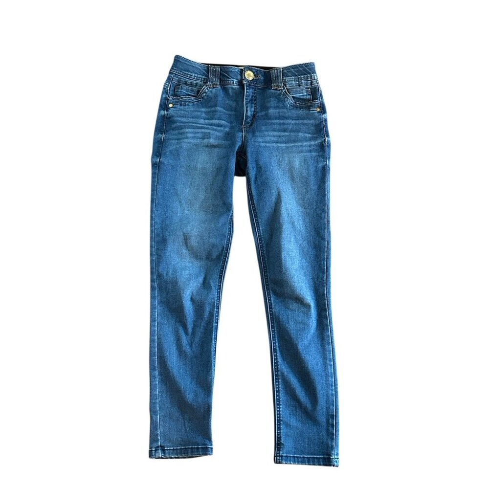Democracy‎ Ab Solution Skinny Jean Dark Wash Button Stretch Sz 2 Denim